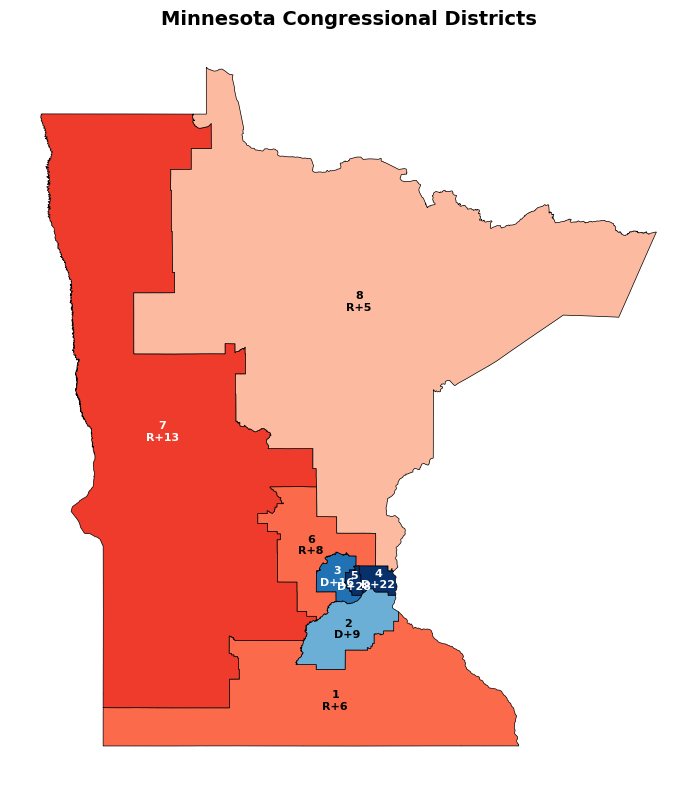 Minnesota congressional district forecast map