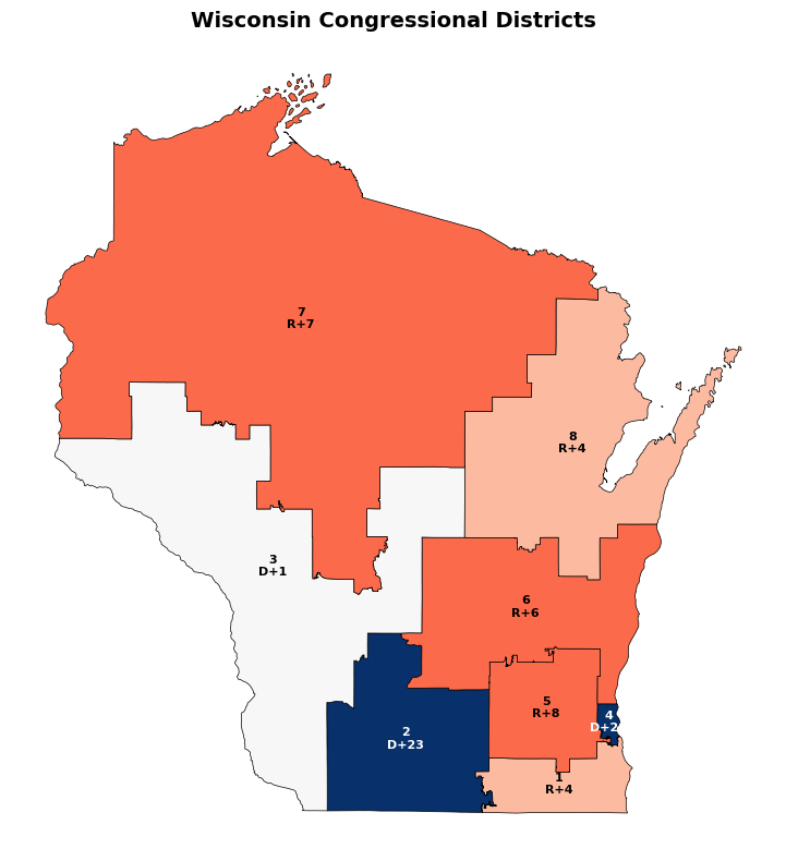 Wisconsin congressional district forecast map